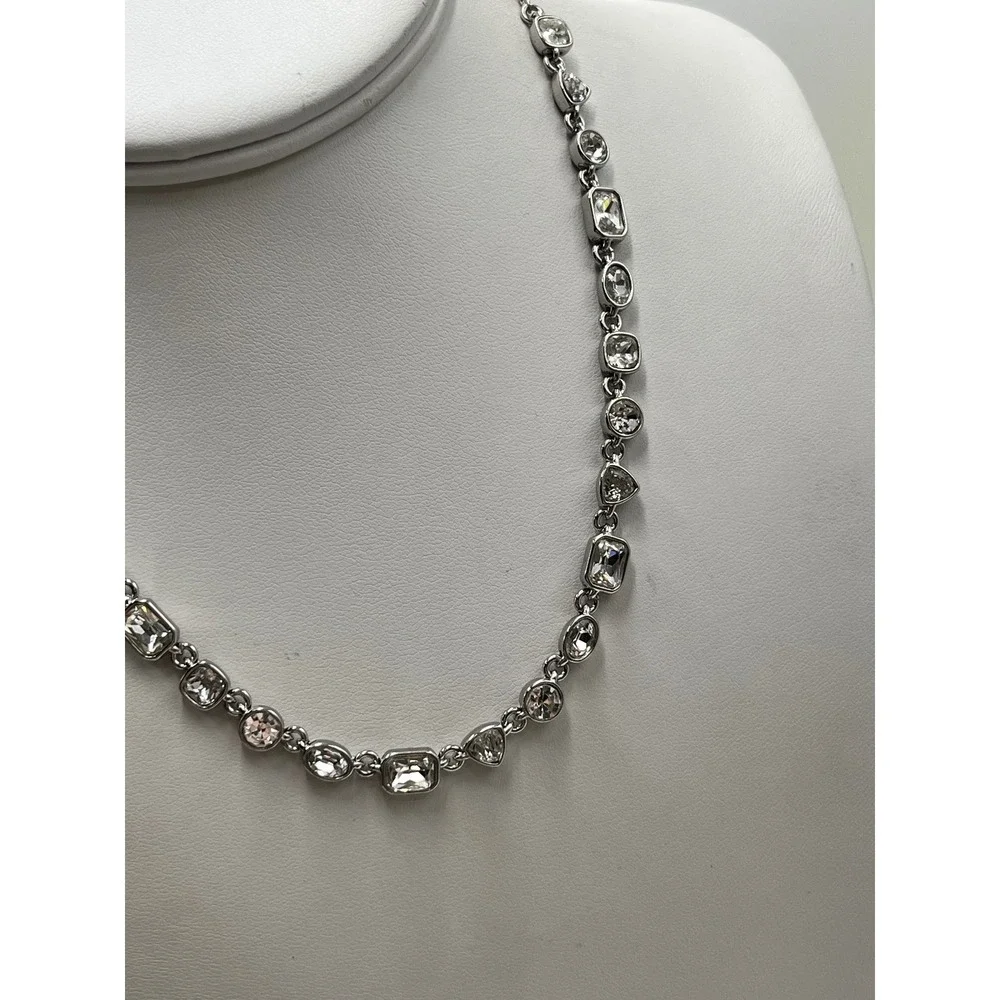 J. Crew Crystal Station Bezel Set‎ Oval round Pear Cut Multi-shape Necklace New